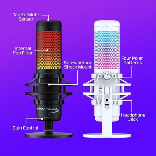 HyperX QuadCast S RGB USB Condenser Microphone – Anti-Vibration