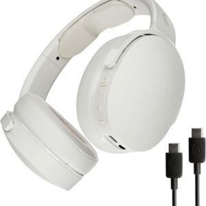 Skullcandy Hesh Evo Wireless Over-Ear Headphones – Foldable, Noise-Isolating, 36H Battery, USB-C Charging, Built-in Mic – Bone