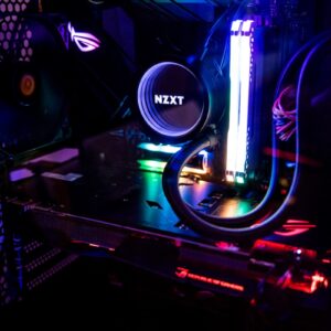 black and green audio mixer